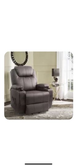 Brown Faux Leather Full Body Massaging Recliner Assist Chair