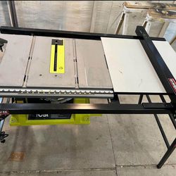 RYOBI 10” table saw with ROUSSEAU STAND