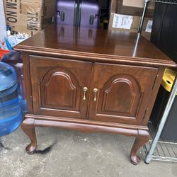 Solid Wood Square Side Table/Cabinet