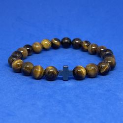 NATURAL Charged Tiger Eye & Hematite Bracelet(known For: healer,remove Negativity,decision & $ Making,health Benefits )
