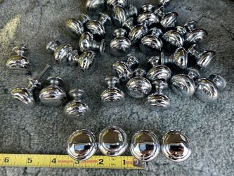 33 - Solid Chrome Over Brass  Drawer And Cabinet Handle Pulls