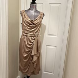 Sparkling Gold  Dress Low Cut Front n Back