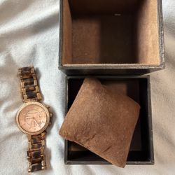 Michael Kors "Parker" Rose-Tone & Tortoise Ladies Watch #Mk5538 New cost $255