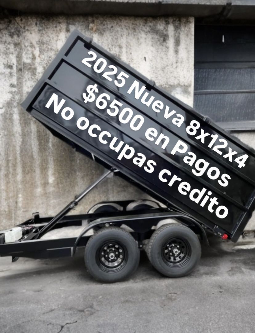 2025 Nueva 8x12x4 Dump Trailer En Pagos
