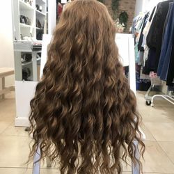 Human hair blend loose Wave wig 