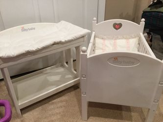 American girl bitty baby bed and changing station for bitty baby
