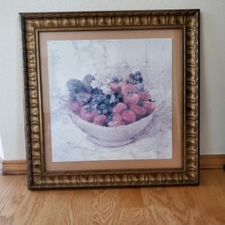 Strawberry Wall Haning Frame 17 X 17"