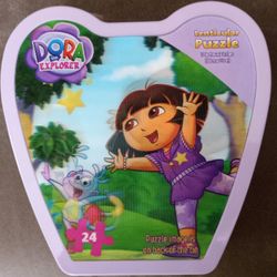 NEW. Dora The Explorer 24pc. 3D PUZZLE + coloring Pages