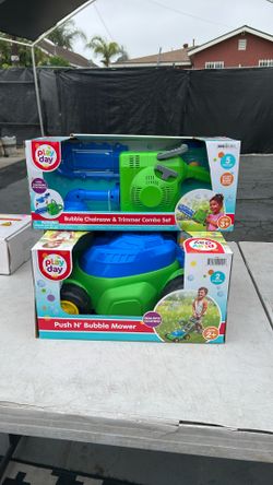 Bubble Chainsaw, And Trimmer Combo Set And Pushing Bubble Mower