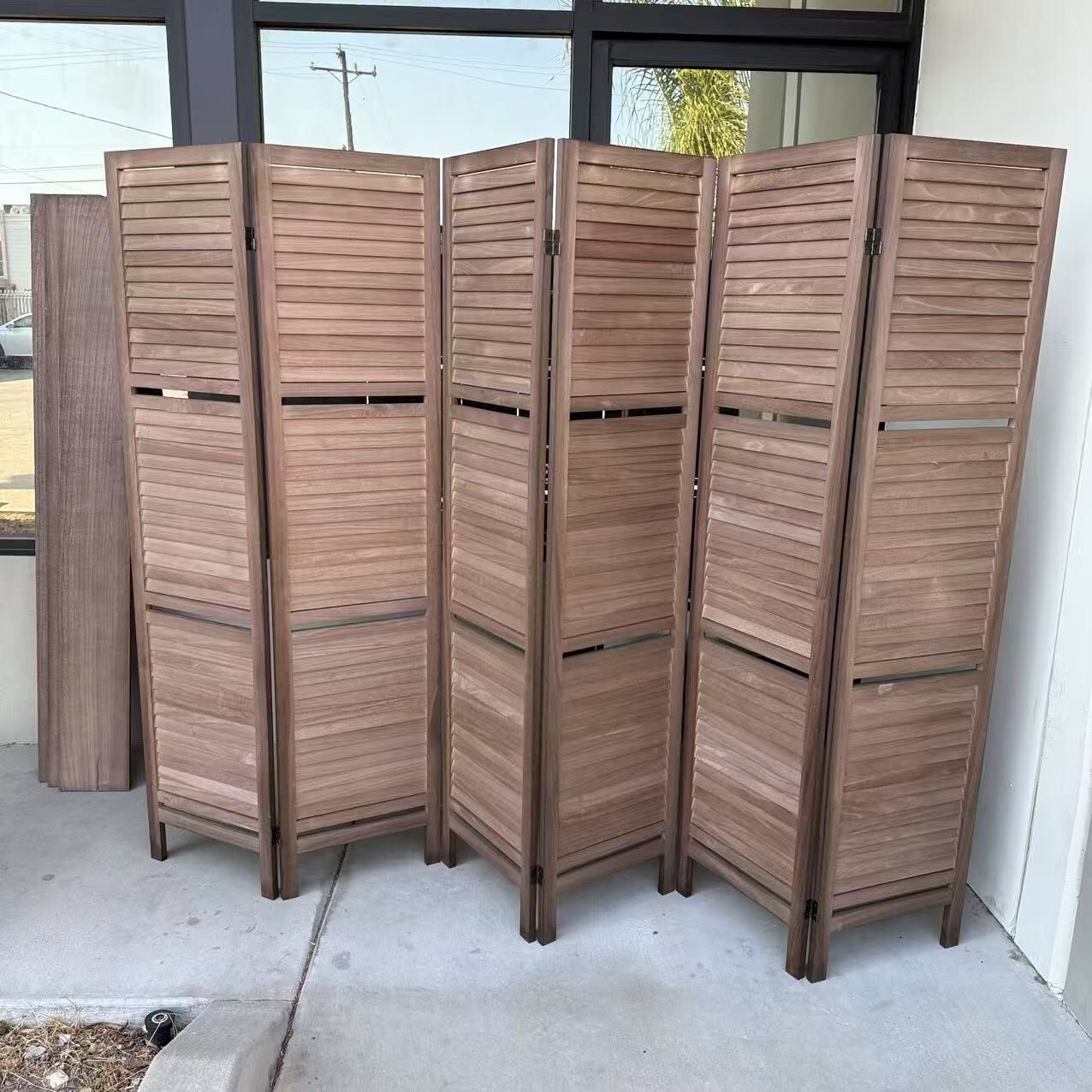 New In Box 6 Panel 67x16 Inches Each Panel Wooden Privacy Wall Home Decor Office Dorm Separation Freestanding Room Divider