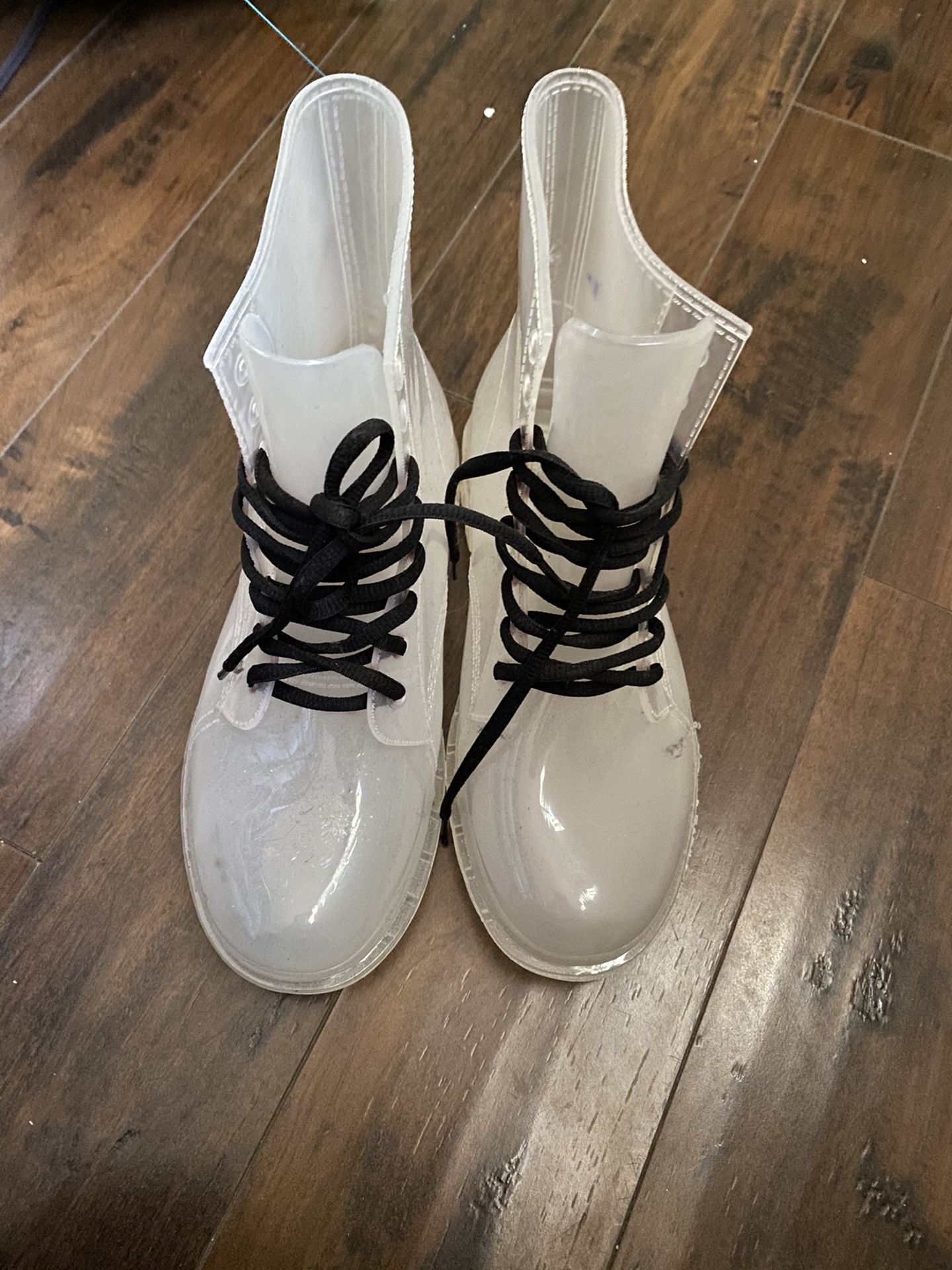 Opaque rain boots