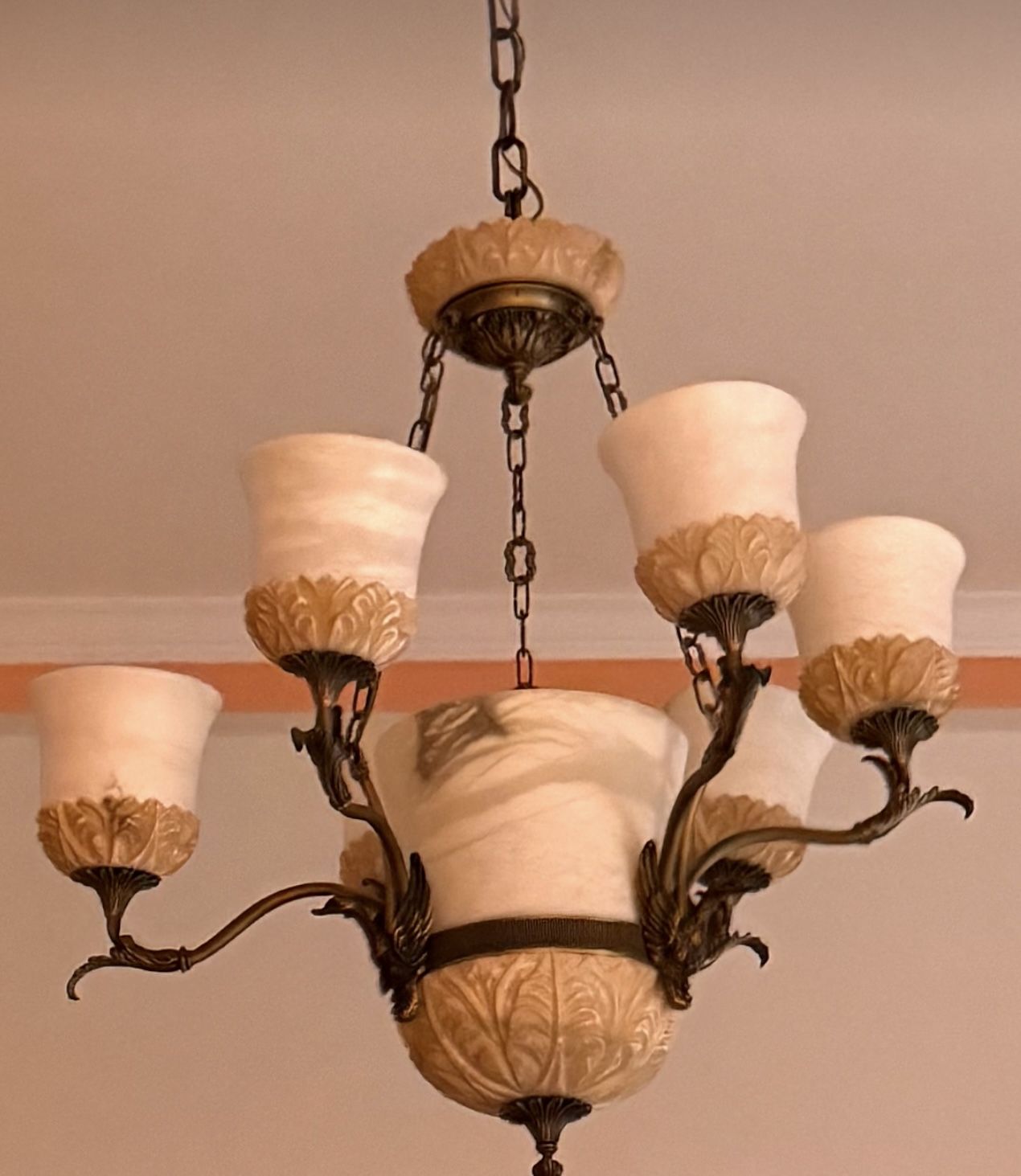 Vintage 1970s Chandelier – Elegant Art Deco Style 