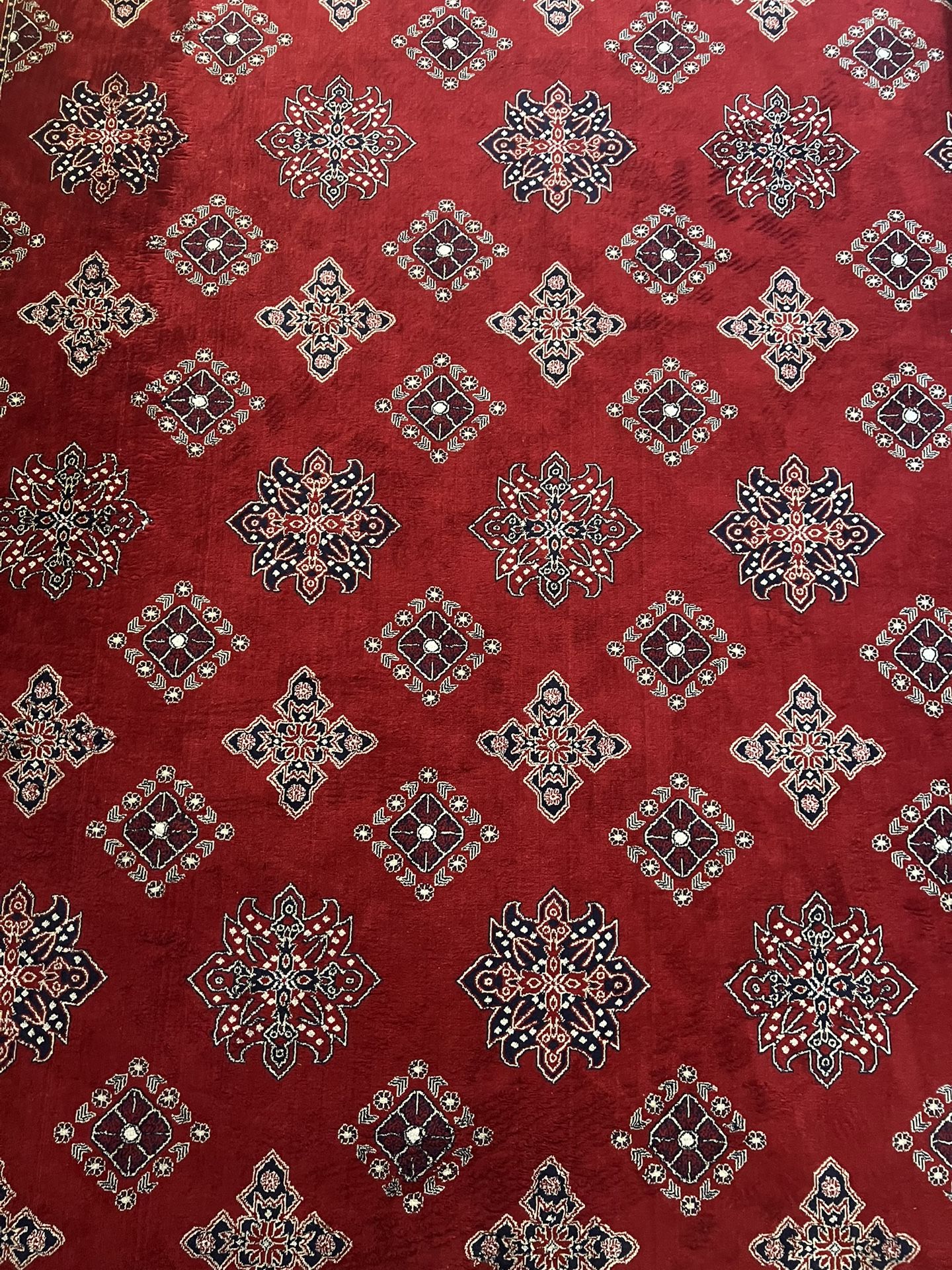 Vintage Taj Abdal Red Turkish Rug 