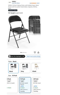 20 Padded Folding Chairs — $150-175