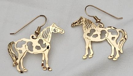 14k gold horse earrings