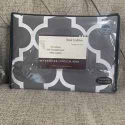 King/Calking Duvet Cover Set Gray 100% Cotton