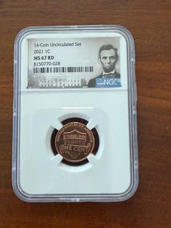 2021 penny - NGC MS 67 RD - 14 Coin Uncirculated Set