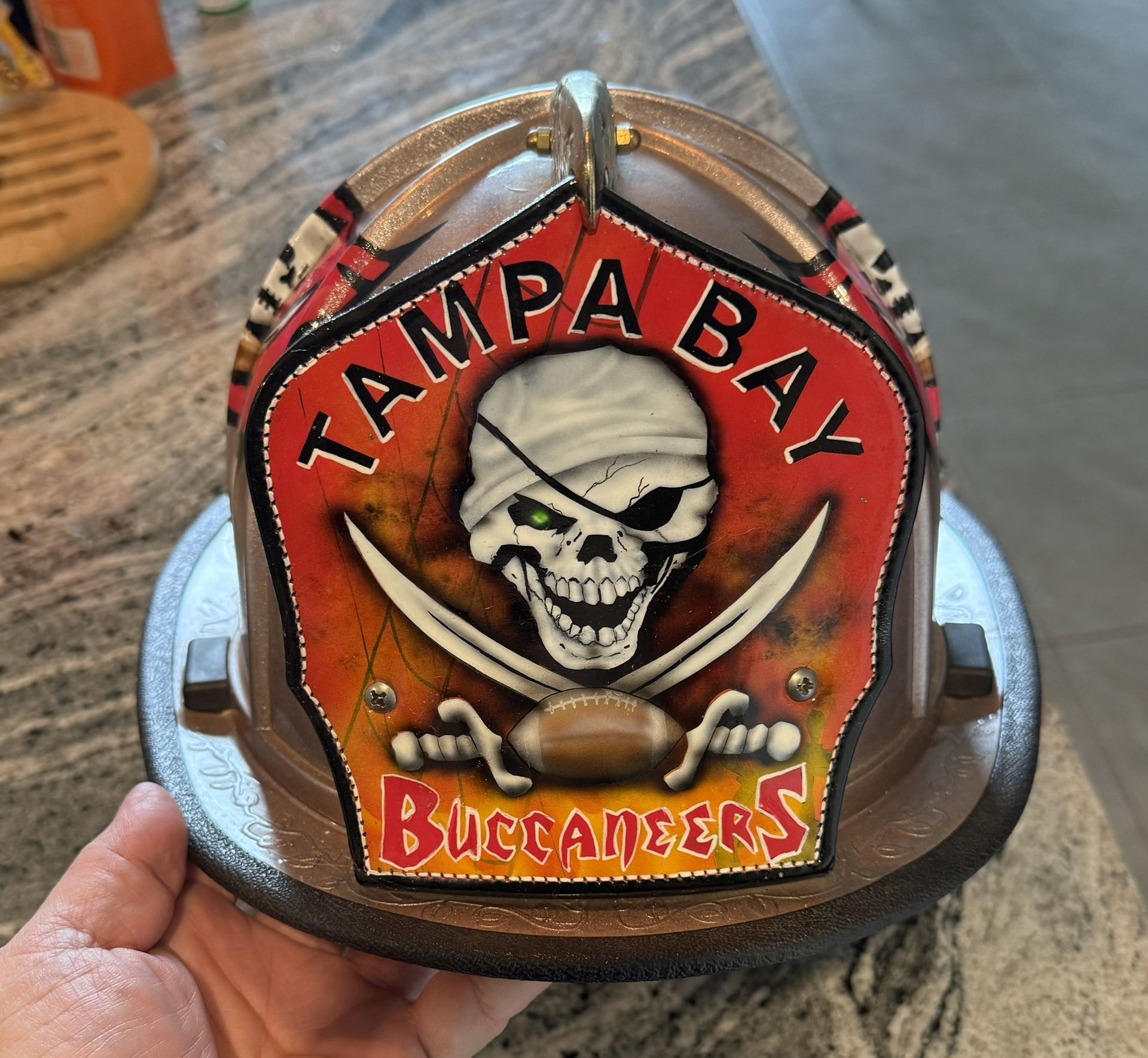 Custom Tampa Bay Buccaneers Fire Helmet