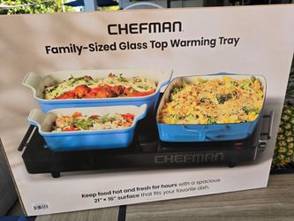 Chefman Family-Sized Glass Top Warming Tray