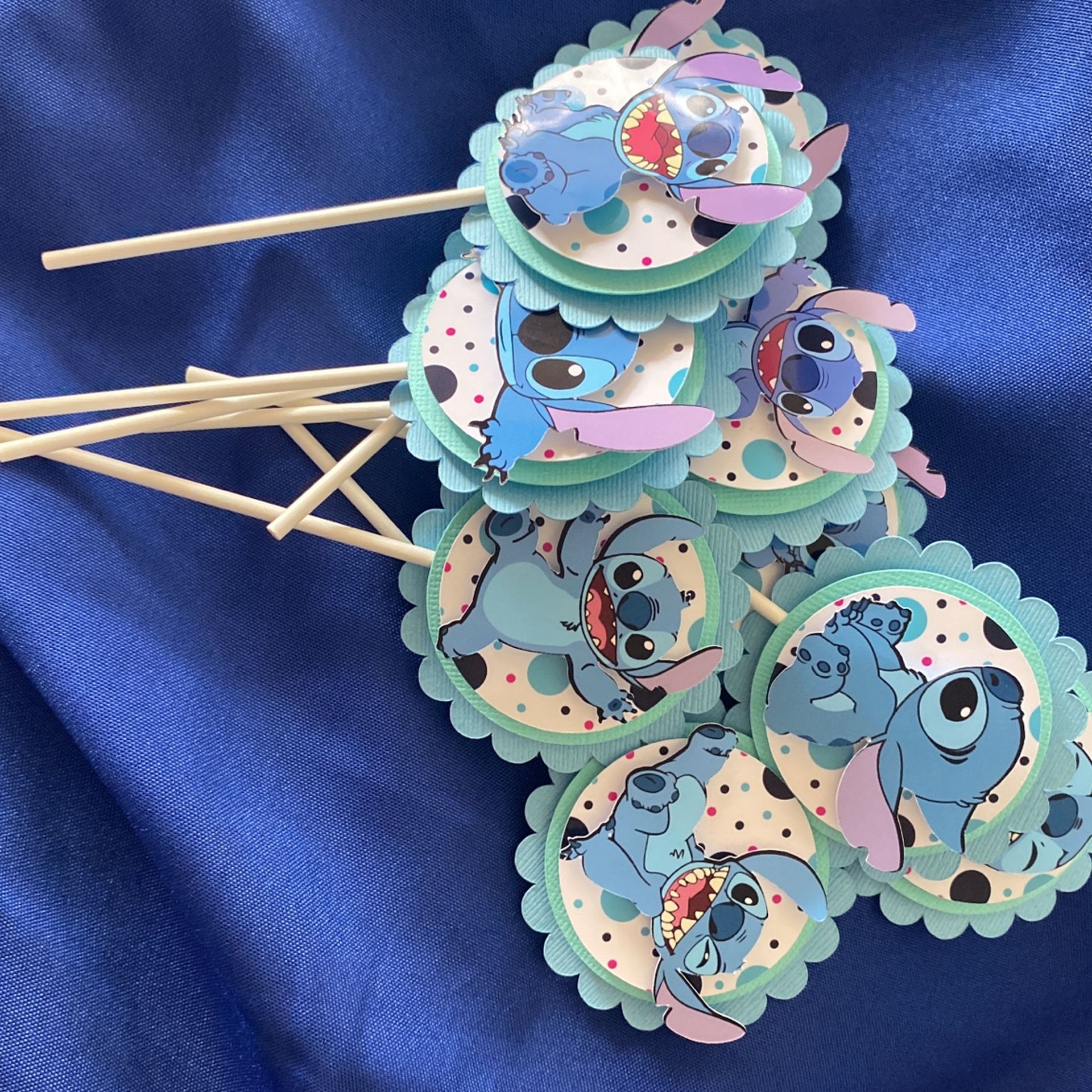 Stitch 3D cupcake Sticks