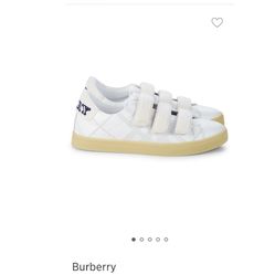 Burberry Men White Leather Sneakers