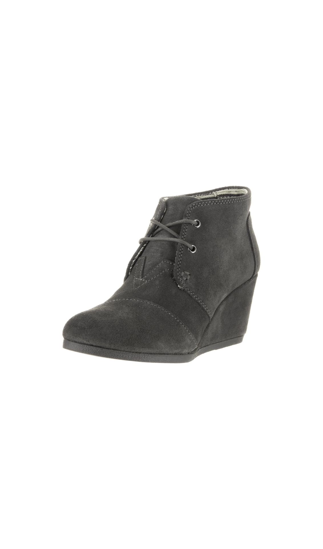 Brand New TOMS Desert Wedge Castlerock Grey Suede
