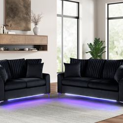 Celina black-2 pc sofa and loveseat set ✅👀🔥💕🚛📲😍🚛