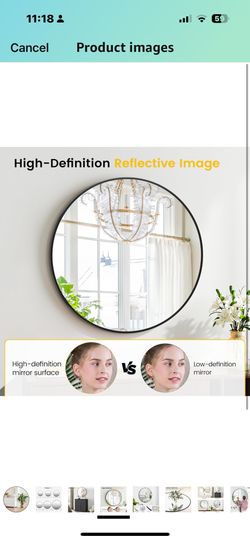 Round Mirror 36" New 