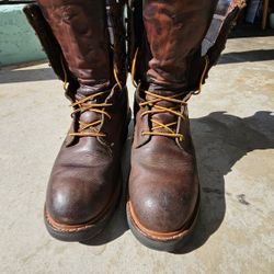 Men's Red Wing Soft Toe Logger Boots Size 9.5