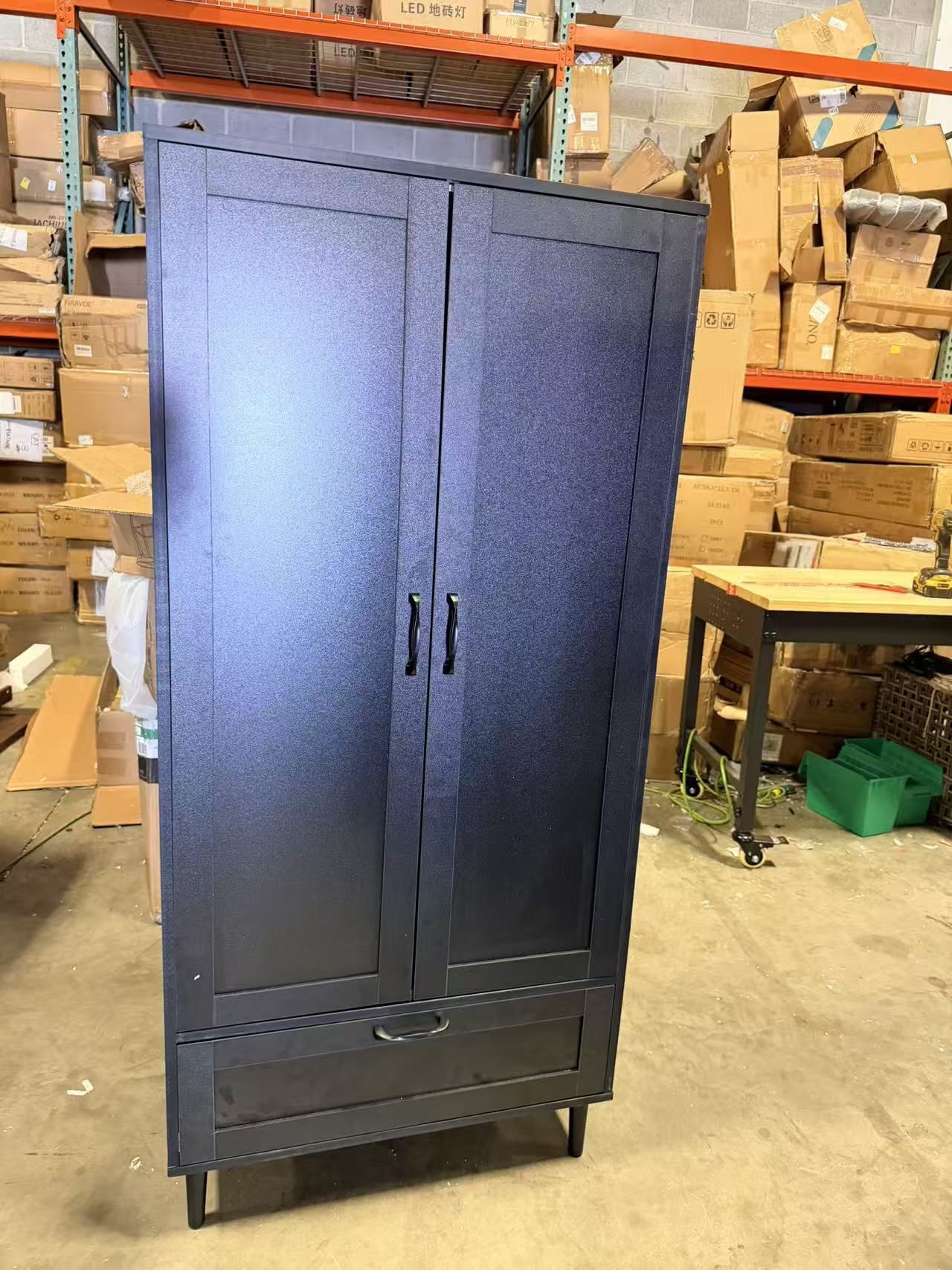 Armoire Wardrobe Closet with Hanging Rod,60" 2 Door black $120 