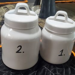 Rae Dunn 1. & 2. Canisters (Price Is For Both)