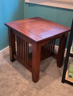 Sturdy wood end table