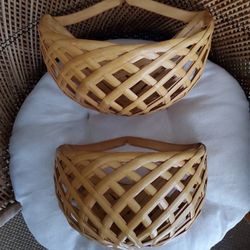 Bamboo Wall Pocket Baskets 