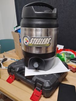 Pittsburgh Steelers Water Cooler Jug cup NFL Push Spout 128 oz 1 gallon