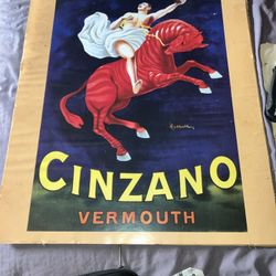 Vintage Framed Cinzano Vermouth Ad Print