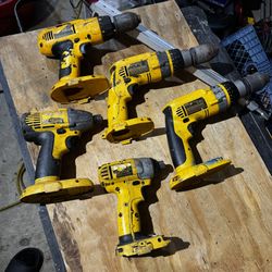 DEWALT Power Tool Lot – 5 Cordless Tools with Charger – No Batteries Included