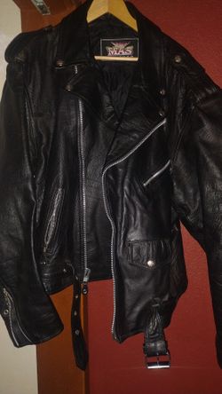 Old school leather biker jacket