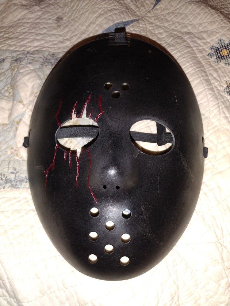Black Hockey Mask With Scars/Halloween Mask
