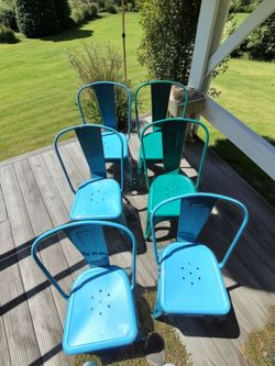 Metal chairs with cushions