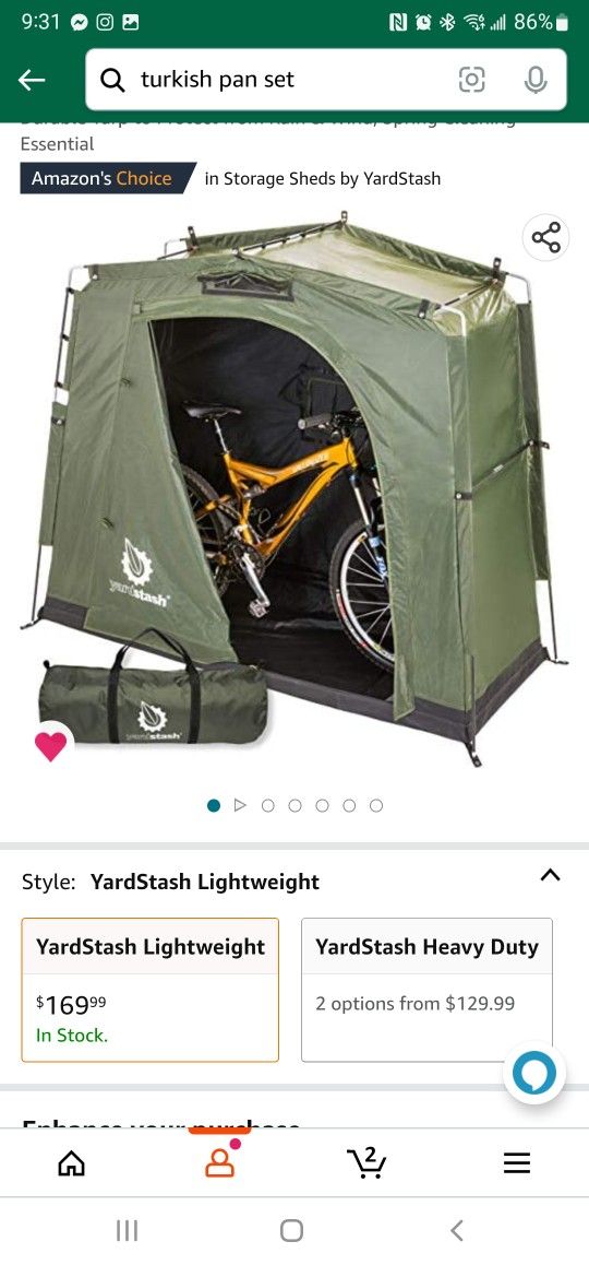 Bike Storage Tent Lightweight, Outdoor, Portable Shed Cover for Bikes, Lawn Mower, Garden Tools for Waterproof, Durable Tarp to Protect from Rain