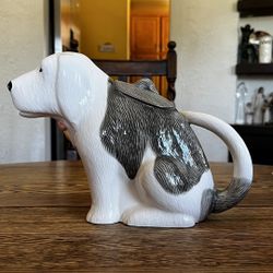 COLLECTIBLE VINTAGE 1979 GREG MOLL VANDOR IMPORTS SHEEP DOG TEAPOT PITCHER! 