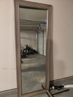 Large Full-Length Floor Mirror Silver Frame