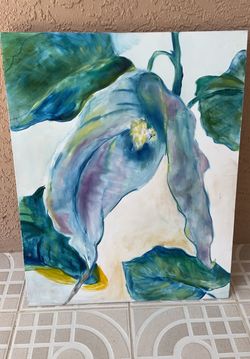 Floral Art Vtg Oil On Canvas 28x32 original