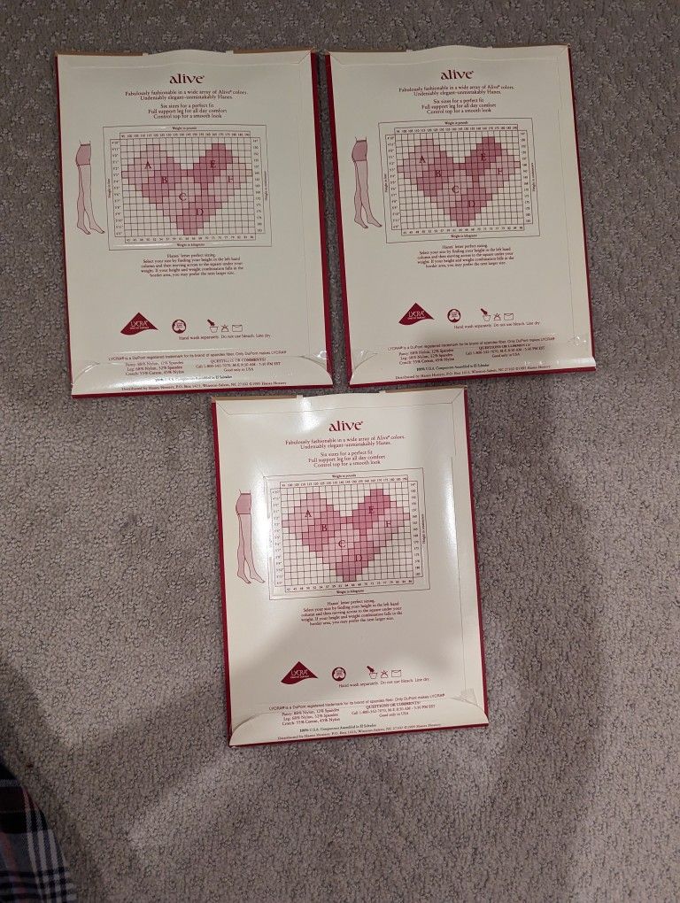 New And Unopened Vintage Hanes Alive Pantyhose From the 90s