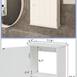 XSUQGP Small Bathroom Medicine Cabinet with Doors,Over The Toilet Storage Cabinet with Adjustable Shelves,Wall Mounted Storage Cabinet Organizer for B