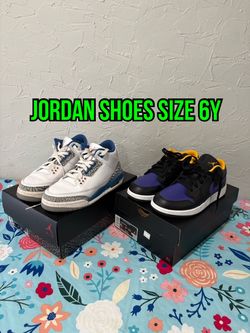 Nike Jordan brand retro 3’s and Jordan 1 lows size 6Y youth
