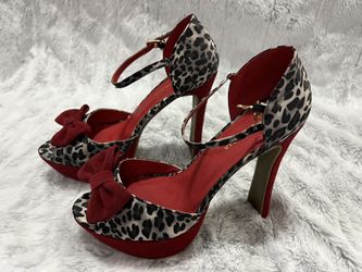 High Heel Thick Platform “ Leopard Suede” 7.5
