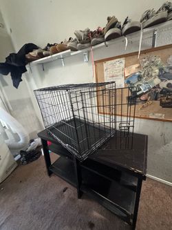 Black Wire Dog Crate with Tray