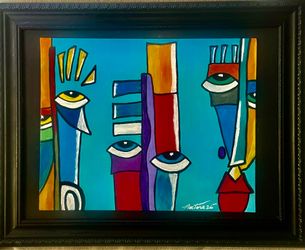 Painting original artwork Acrylic on Canvas framed signed