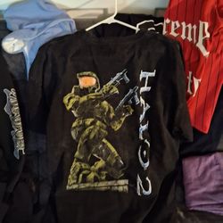 Black Washed Oversized Heavyweight  Halo 2 Sbirt